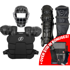 Ultimate Umpire Set with Black/Silver Hockey Style Defender Mask PLUS BONUS